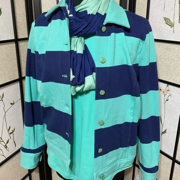 ISAAC Mizrahi Live TeeTop, Infinity Scarf, Jacket Set - Picture 2 of 8